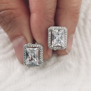 CLEARANCE Cushion cut cubic zirconia earrings